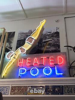 Diving Girl Neon Heated Pool Sign Original Vintage Collector Gas Oil