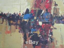 Don Shreves Painting Abstract Expressionism Modernism 1960's Street Scene Vntg