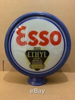 Esso Gas Pump Globe Vintage Original Glass Ethyl Oil Garage Pub Bar Decor Light