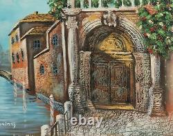 Expressionist vintage signed oil painting landscape