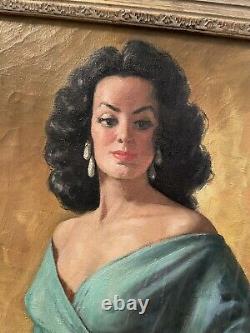 Fab 50s 60s MID Century Modern Oil Painting Senorita Maria Felix Signed & Framed
