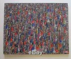 Finest Rene Haspil Haitian Painting Abstract Expressionism Vintage Signed 30'