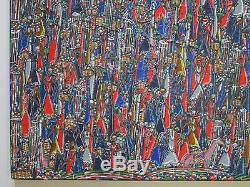 Finest Rene Haspil Haitian Painting Abstract Expressionism Vintage Signed 30'