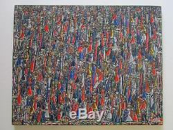 Finest Rene Haspil Haitian Painting Abstract Expressionism Vintage Signed 30'