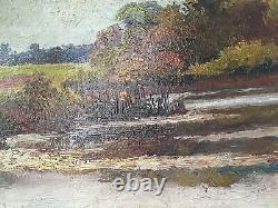 Framed Original Vintage Oil Landscape Painting