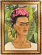 Frida Kahlo Signed Masterpiece Original Vintage Oil Painting, Mexican Art