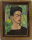 Frida Kahlo Signed Original Vintage Oil Painting On Canvas