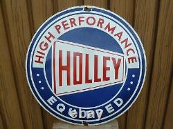 Holley porcelain sign advertising vintage gasoline 20 oil gas USA garage XL