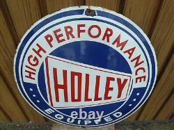 Holley porcelain sign advertising vintage gasoline 20 oil gas USA garage XL