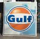 Huge Gulf Gas Service Station 6' X 6' Sign Oil Large Garage 6x6 Vtg Advertising