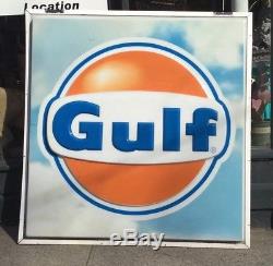 Huge Gulf Gas Service Station 6' x 6' Sign Oil Large Garage 6x6 VTG Advertising