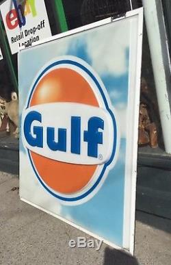 Huge Gulf Gas Service Station 6' x 6' Sign Oil Large Garage 6x6 VTG Advertising