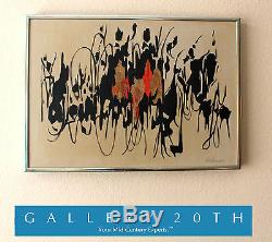 Iconic! MID Century Modern Original Abstract Painting! Art Vtg 50's 60's Retro