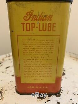 Indian Motorcycle Top Lube Oil Can Original Sign Chief Scout Vintage Rare Full