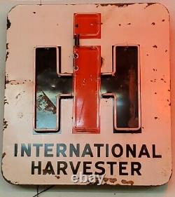 International harvester neon sign gas Oil Vintage collectable