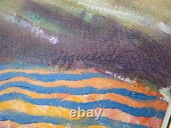 Izquierdo Vintage Pretty Woman Female Portrait Painting Signed Impressionist