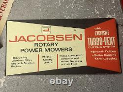Jacobsen Sign Antique Vintage Advertising Power Mower Masonite Board Rare Wow