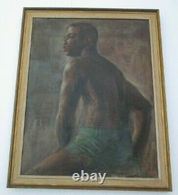 Joe Stiles Antique Vintage African American Portrait Large Male Handsome Man