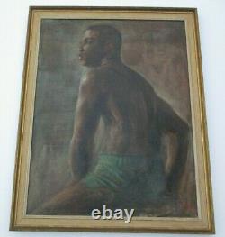 Joe Stiles Antique Vintage African American Portrait Large Male Handsome Man