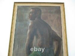 Joe Stiles Antique Vintage African American Portrait Large Male Handsome Man