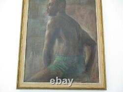 Joe Stiles Antique Vintage African American Portrait Large Male Handsome Man