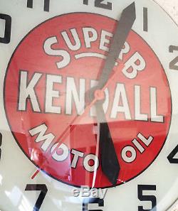 Kendall SuperB Motor Oil Vintage Clock Sign Ford Chevy Buick Pontiac Ratrod Car