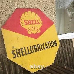 LARGE VINTAGE SHELL LUBRICATION SIGN Shell Motor Oil Sign