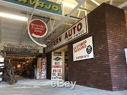 LARGE VinTagE WESTERN AUTO SIGN 20+ FEET LONG Gas Oil PORCELAIN Advertising OLD