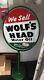Large Vintage 1960 Wolfs Head Motor Oil Original Car Store Display Metal Sign