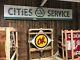 Large Vintage Cities Service Porcelain Neon Sign Gas Oil Old Advertising Wow