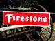 Lg. 36 Hand Painted Antique Vintage Old Style Firestone Tires Sign Gas Oil Sign