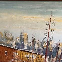 L Garcia Vintage Oil Painting On Wood Panel Signed American Artist 32x 26