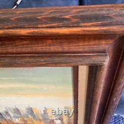 L Garcia Vintage Oil Painting On Wood Panel Signed American Artist 32x 26