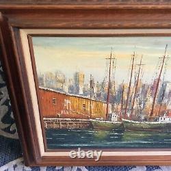 L Garcia Vintage Oil Painting On Wood Panel Signed American Artist 32x 26
