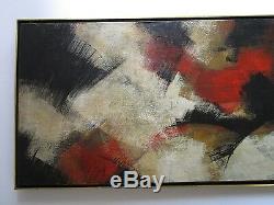 Large 1960's Abstract Expresssionism Painting Non Objective Modernism Signed Vtg
