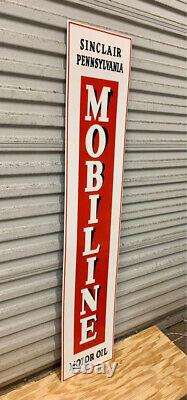 Large 60 Vintage Style Metal Oil Sign Oilzum Sinclair Mobil ALL 12