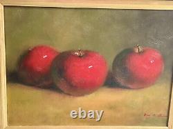 Large Original Oil Painting Still Life Apples Signed