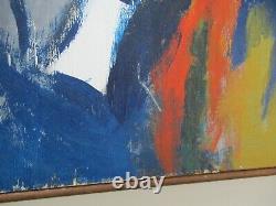 Large Sherman Signed 1970's Abstract Painting Modernism Vintage Expressionism