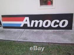 Large Vintage Amoco Oil Gas Station Sign Nearly 12 Feet Wide