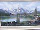 Large Vintage Gallery Oil Painting Mountain Scene Landscape Signed De Rosa