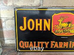 Large Vintage John Deere Tractor Porcelain Sign Farm Equipment 24 X 10.5