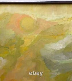 Large Vintage Mid Century Abstract Oil Painting 1963 36x24