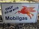 Large Vintage Mobilgas Pegasus Porcelain Gas Station Sign 24x 14