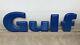 Large Vintage Original Gulf Gas Station Plastic Sign Letters Oil Can Pump