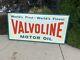 Large Vtg Valvoline Advertising Sign Metal Tin Not Porcelain Motor Oil Car 6x3