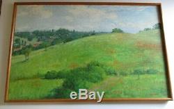 Large Watson Signed Oil Painting Vintage California Blooming Poppies Landscape