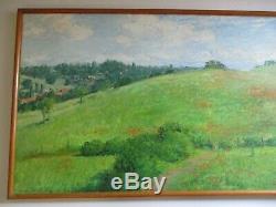 Large Watson Signed Oil Painting Vintage California Blooming Poppies Landscape