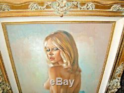 Leo Jansen Original Painting Signed Front & Back Look at those Eyes