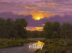 MAX COLE Oil Painting Original signed Landscape Antique Vintage American art 430