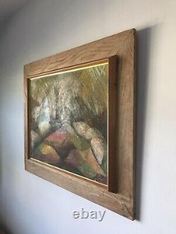 MID Century Modern Abstract Oil Painting -signed- 1950s Vintage Expressionist